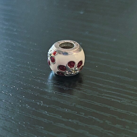 Pandora charm red and white flower - Picture 2 of 6